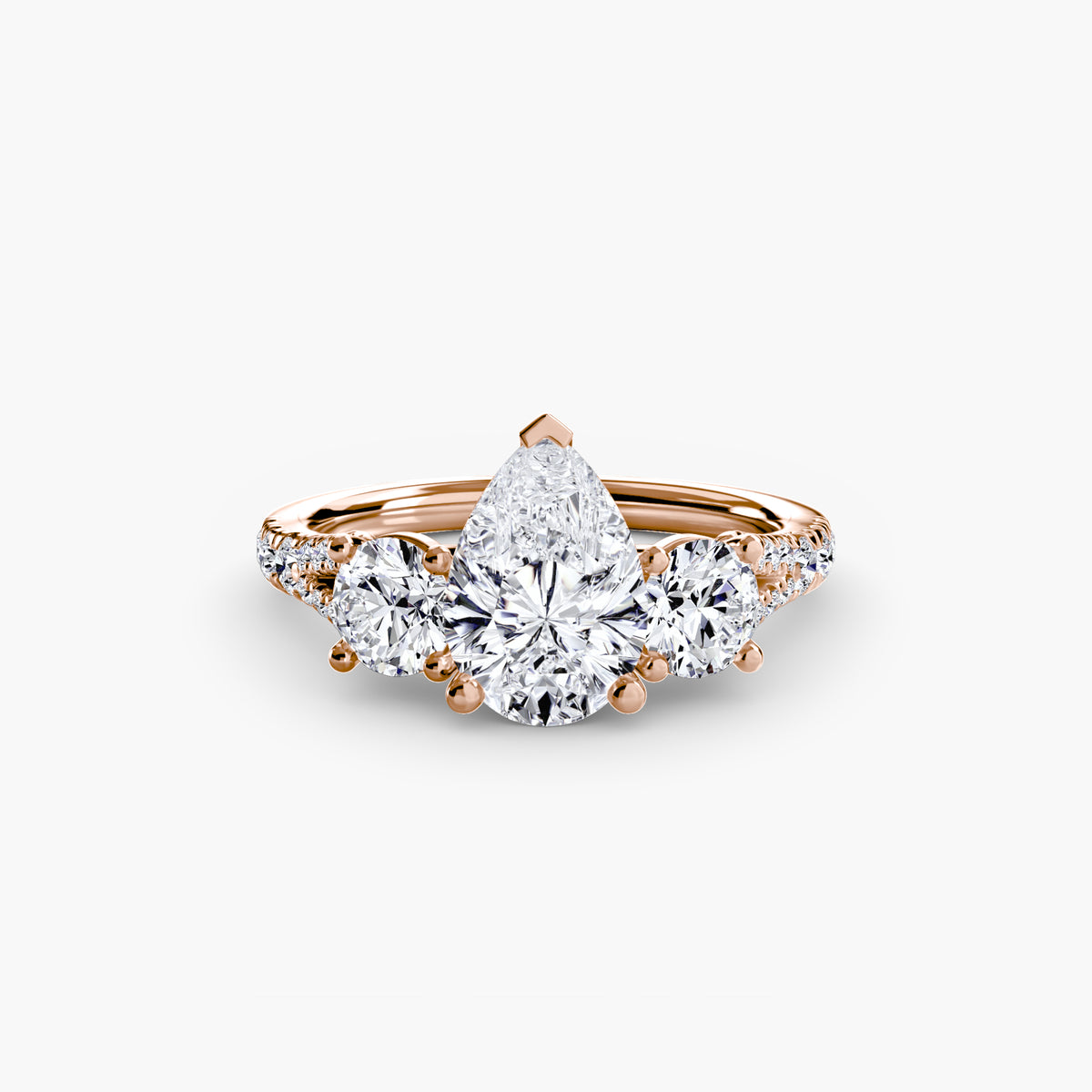 Three-Stone with Pavé Band 3 – Ringfassung / Ring setting
