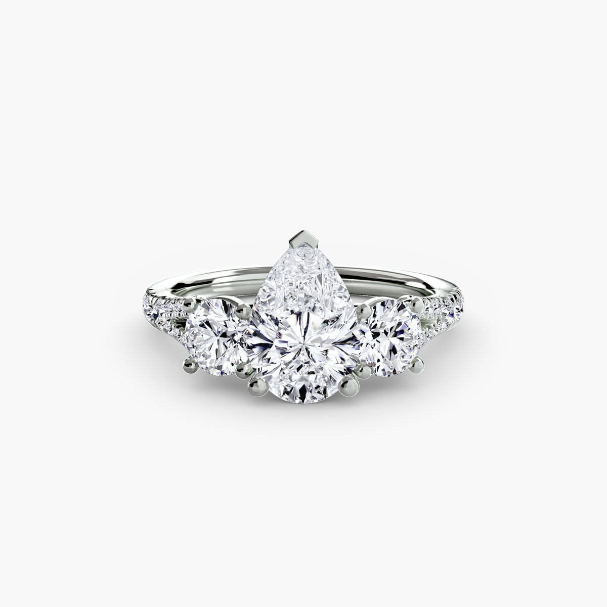 Three-Stone with Pavé Band 3 – Ringfassung / Ring setting