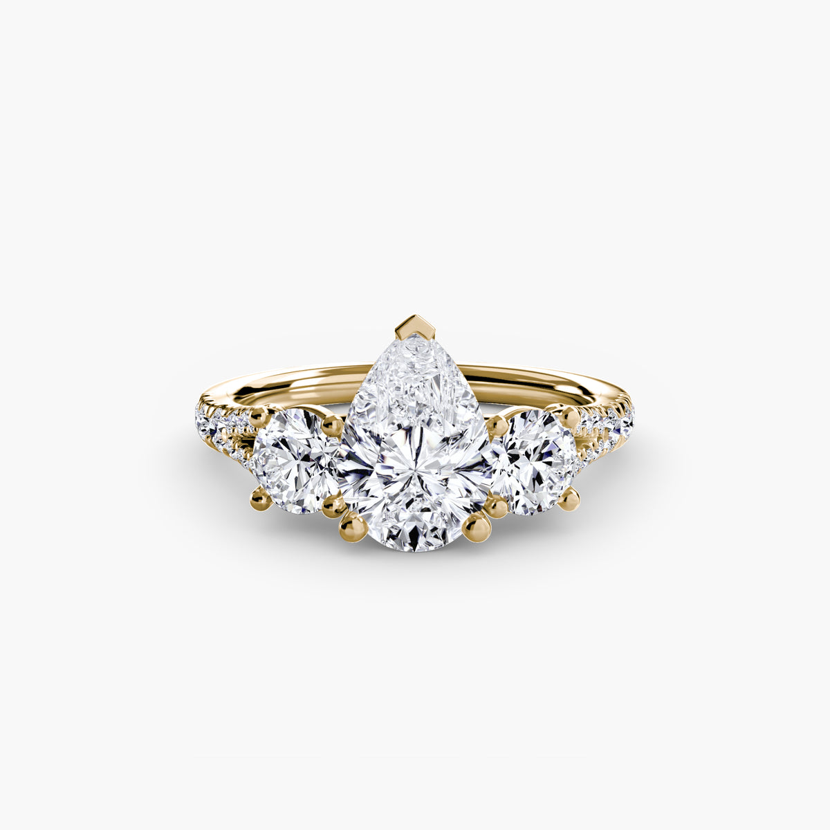 Three-Stone with Pavé Band 3 – Ringfassung / Ring setting