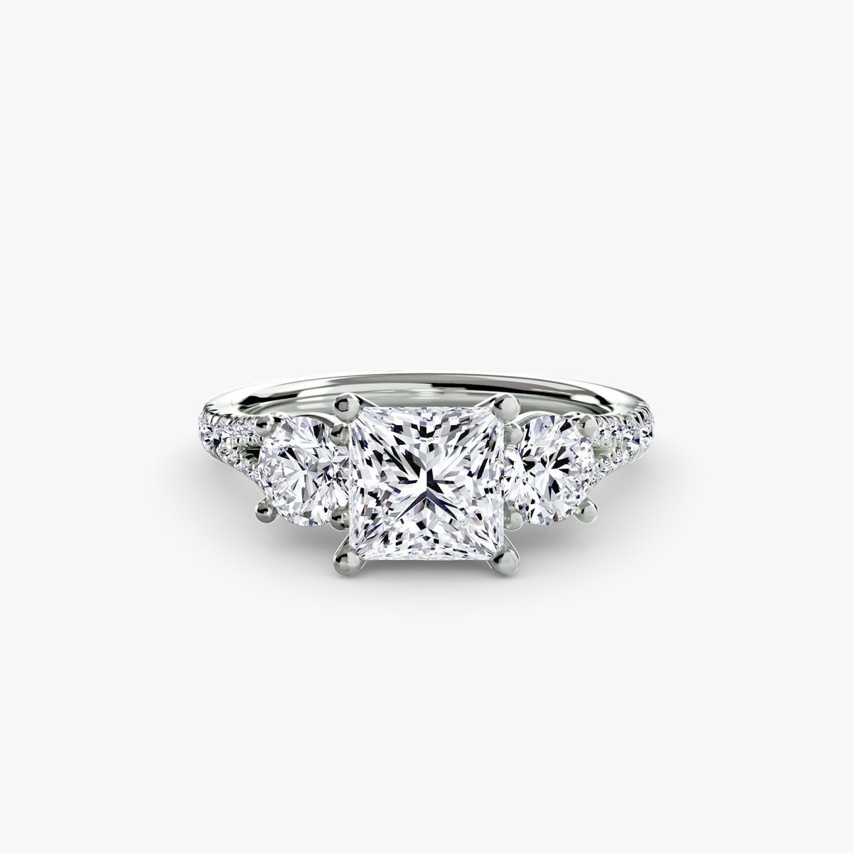 Three-Stone with Pavé Band 3 – Ringfassung / Ring setting