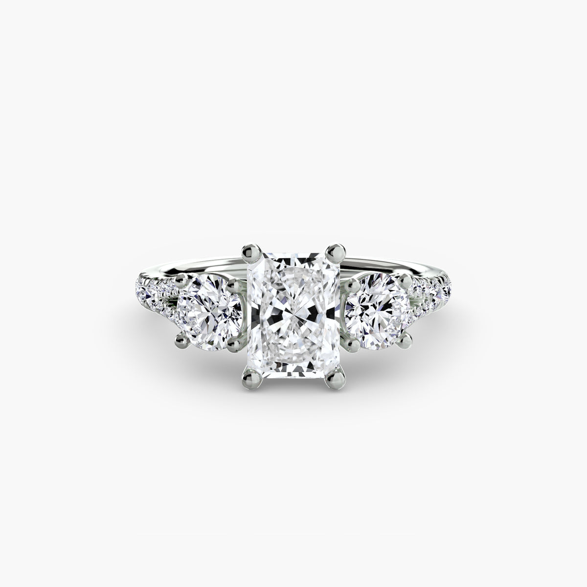 Three-Stone with Pavé Band 3 – Ringfassung / Ring setting