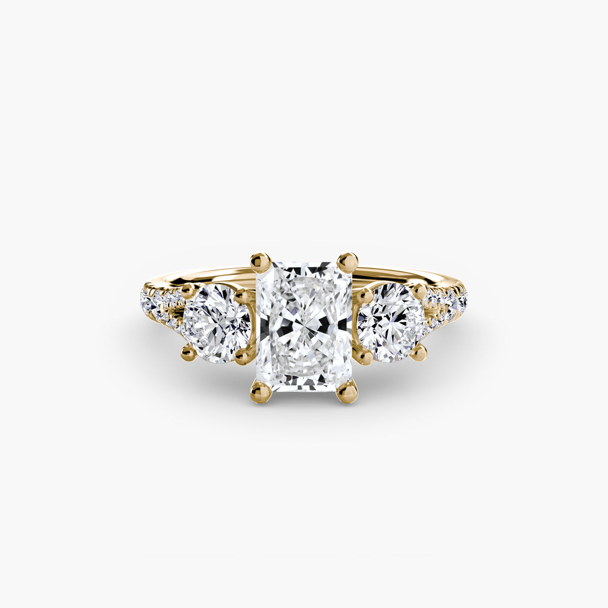 Three-Stone with Pavé Band 3 – Ringfassung / Ring setting