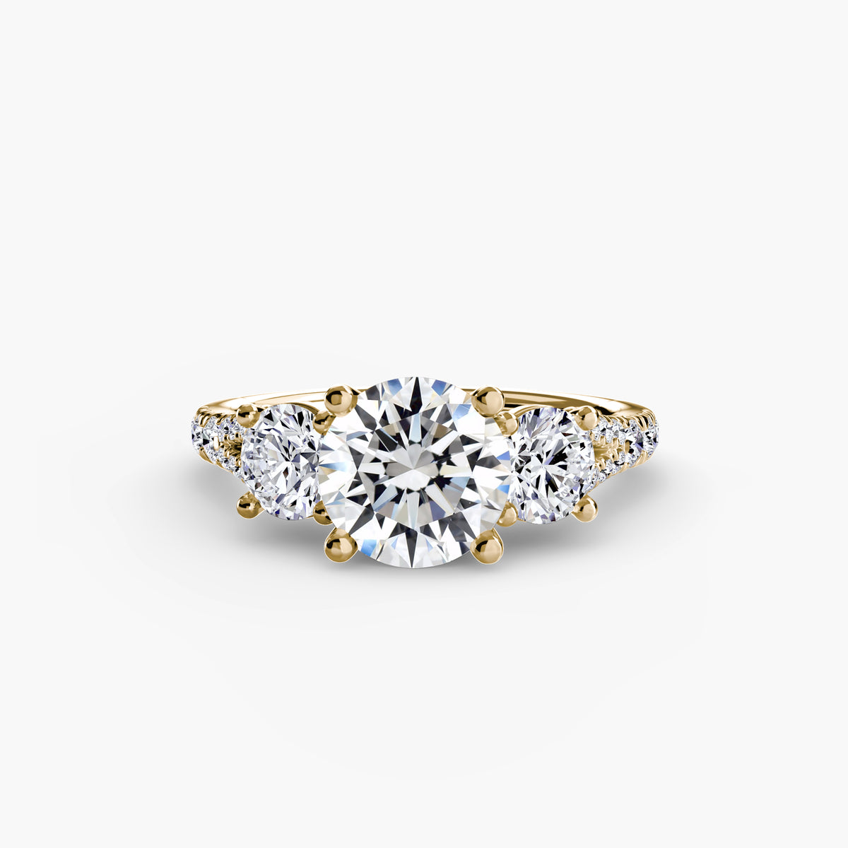 Three-Stone with Pavé Band 3 – Ringfassung / Ring setting