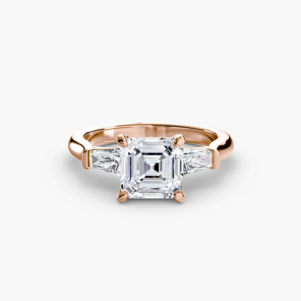 Three-Stone Ring (Baguette Side Stones) – Ringfassung / Ring setting