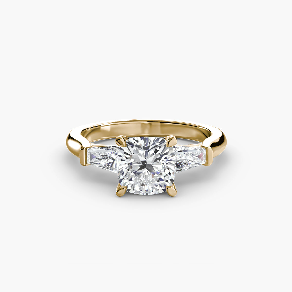 Three-Stone Ring (Baguette Side Stones) – Ringfassung / Ring setting