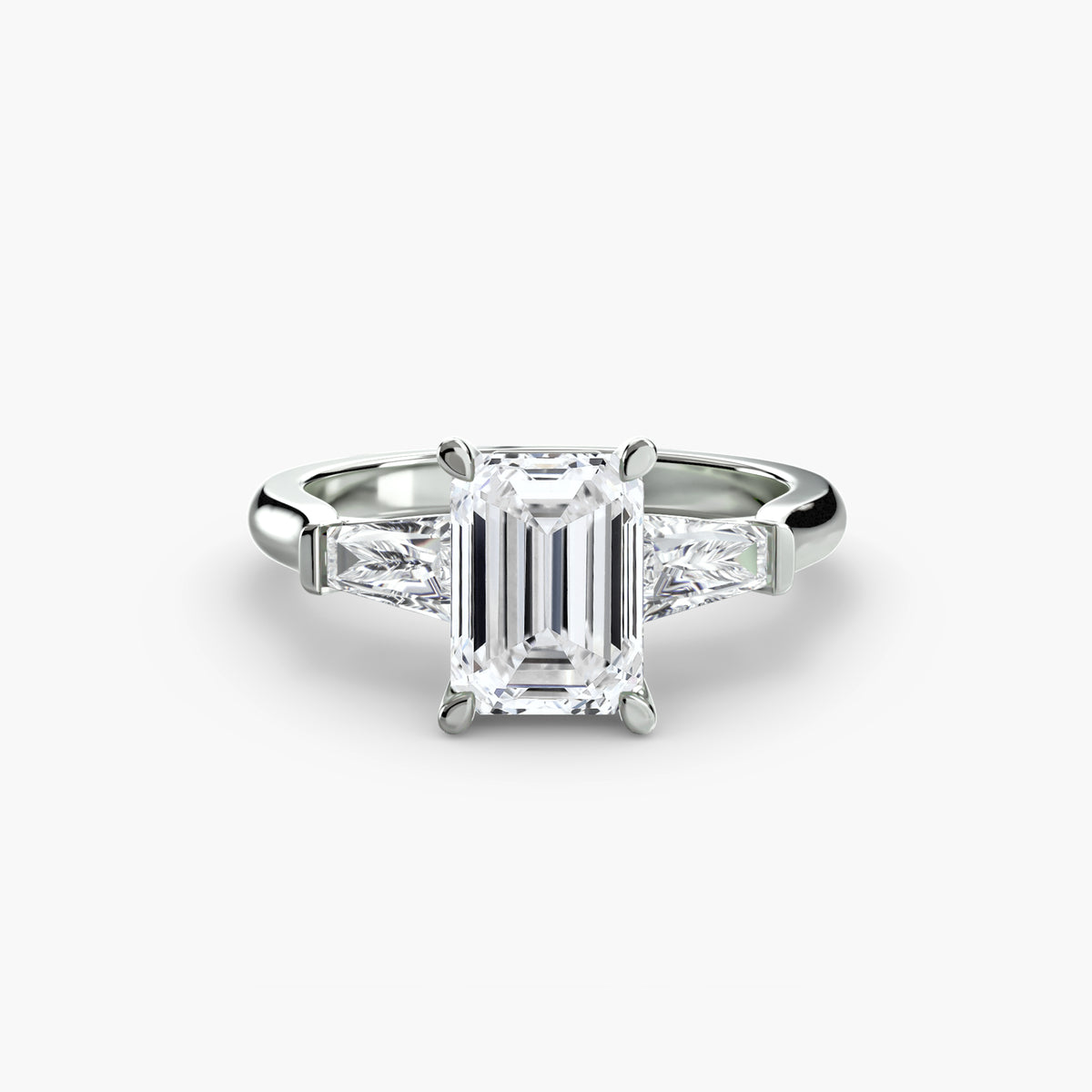 Three-Stone Ring (Baguette Side Stones) – Ringfassung / Ring setting