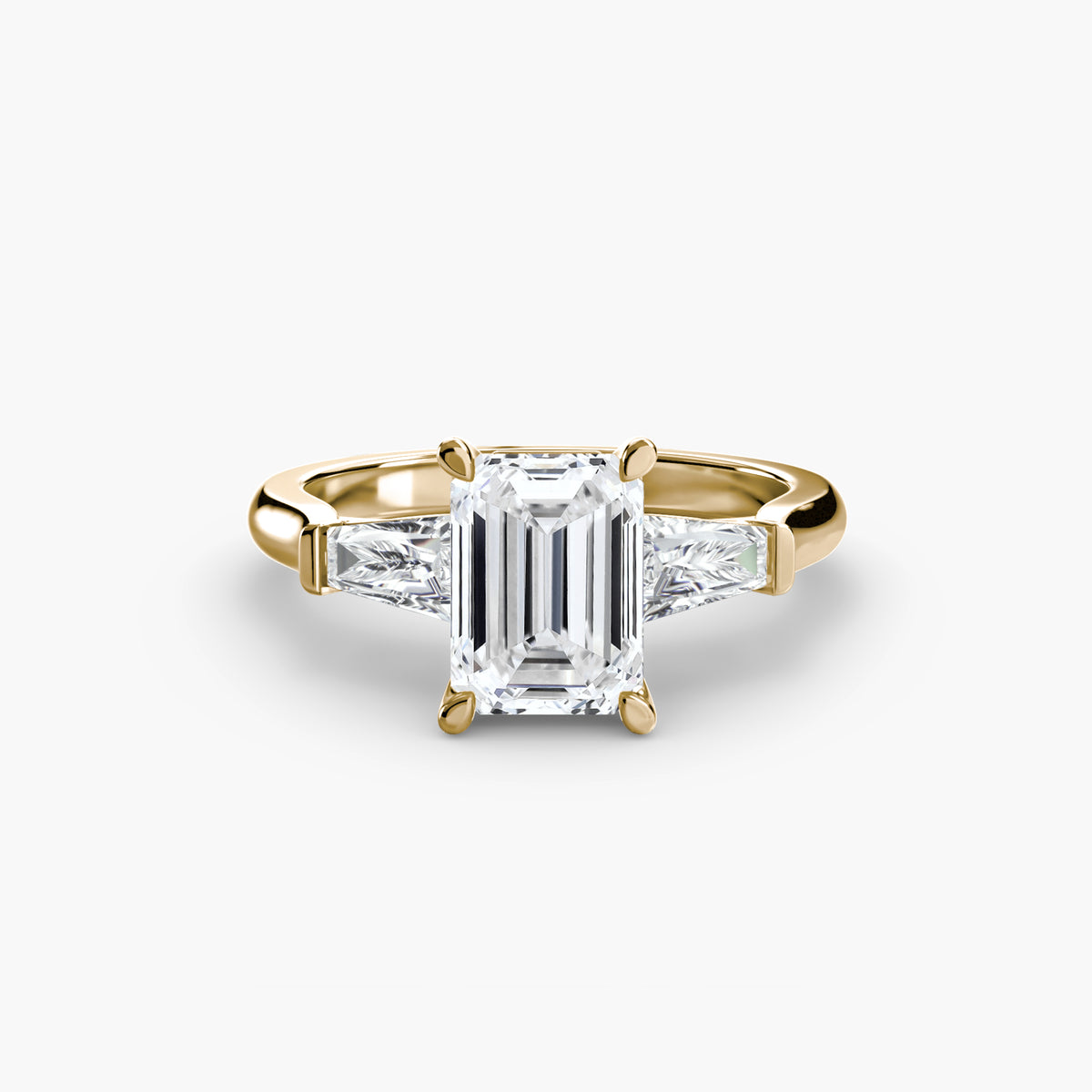 Three-Stone Ring (Baguette Side Stones) – Ringfassung / Ring setting