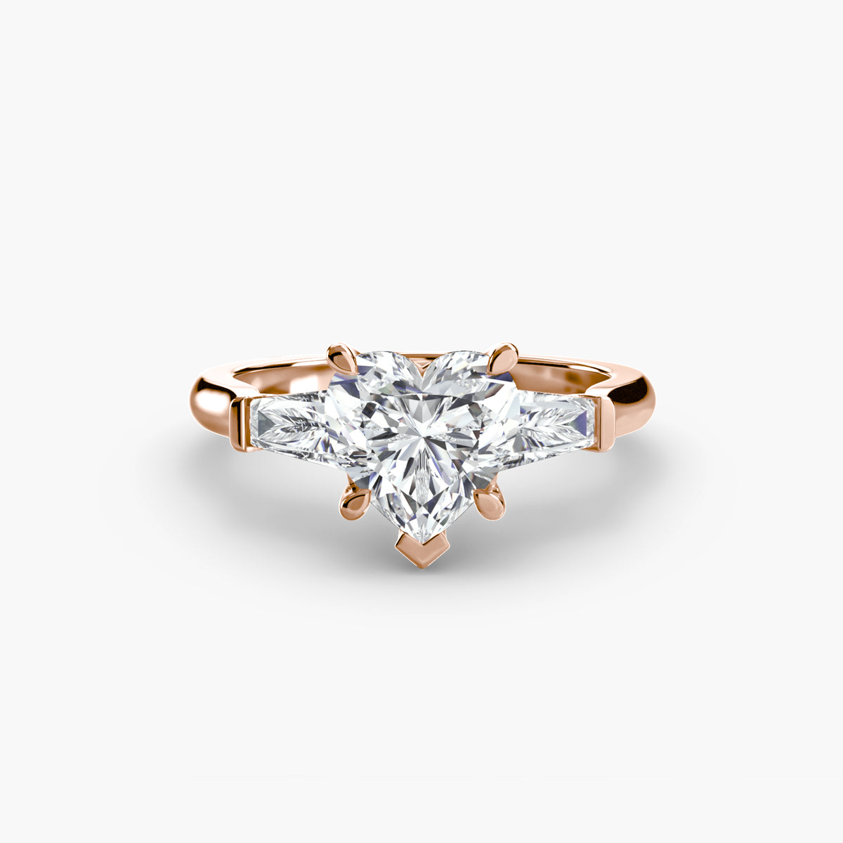Three-Stone Ring (Baguette Side Stones) – Ringfassung / Ring setting