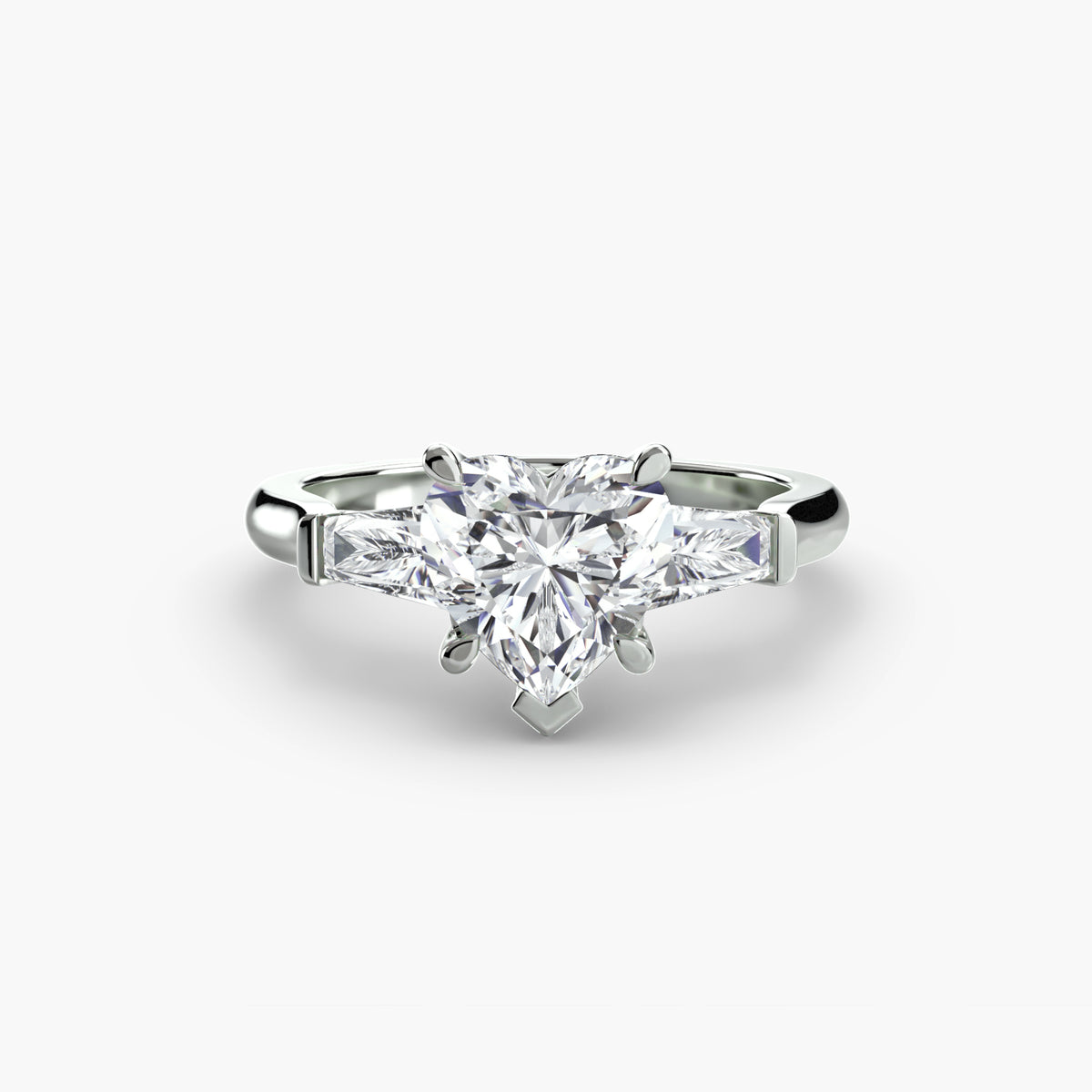 Three-Stone Ring (Baguette Side Stones) – Ringfassung / Ring setting