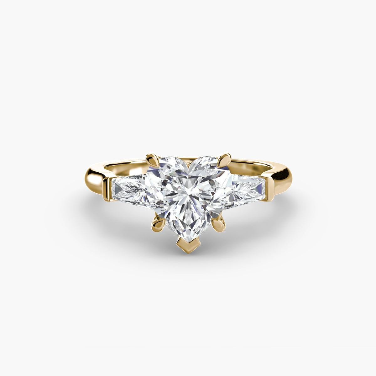 Three-Stone Ring (Baguette Side Stones) – Ringfassung / Ring setting