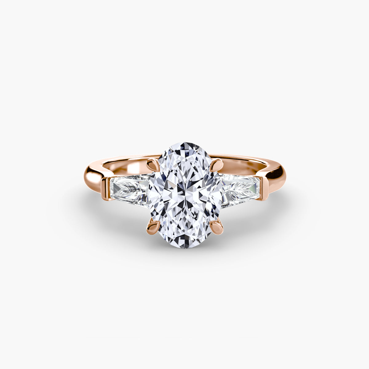 Three-Stone Ring (Baguette Side Stones) – Ringfassung / Ring setting