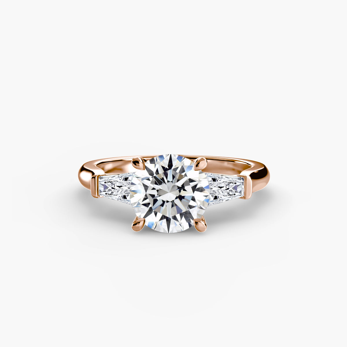 Three-Stone Ring (Baguette Side Stones) – Ringfassung / Ring setting