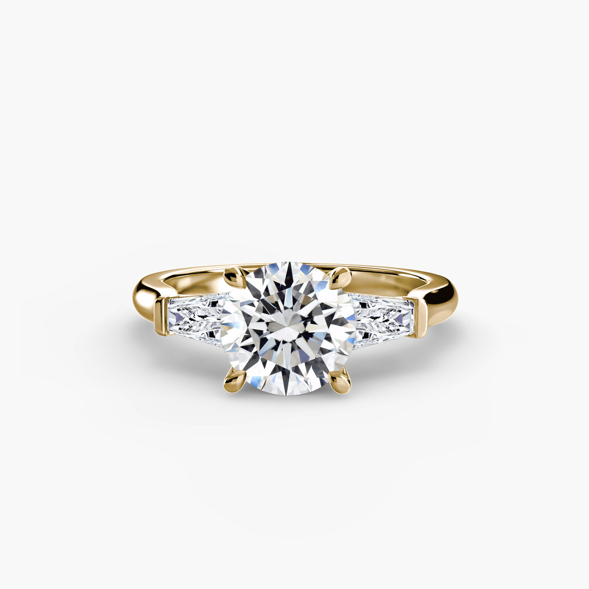 Three-Stone Ring (Baguette Side Stones) – Ringfassung / Ring setting