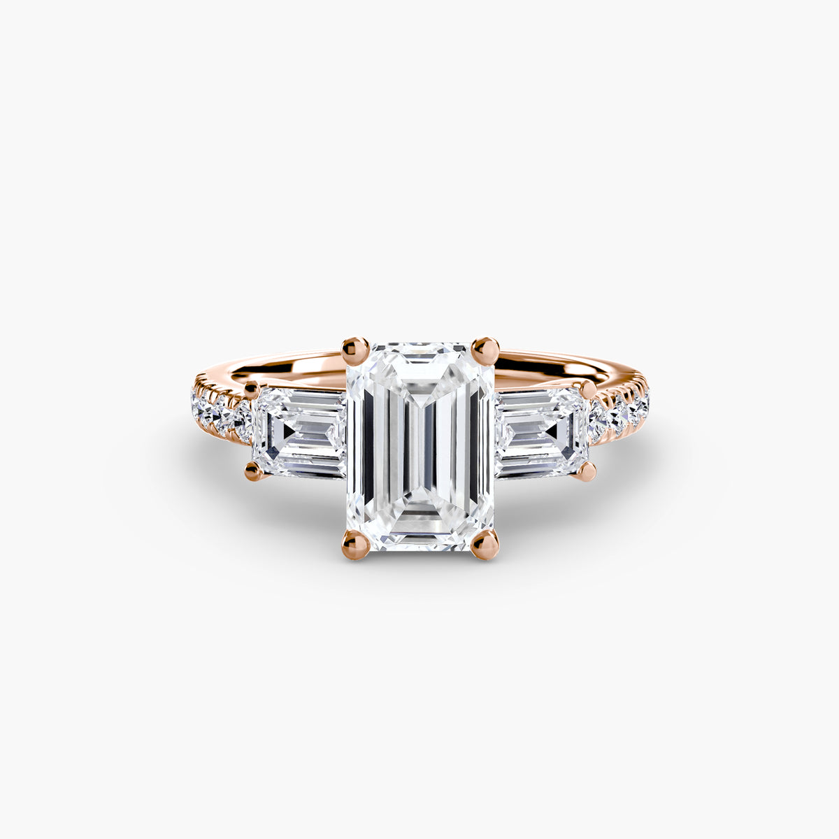 Three-Stone Ring with Pavé Band 4 – Ringfassung / Ring setting