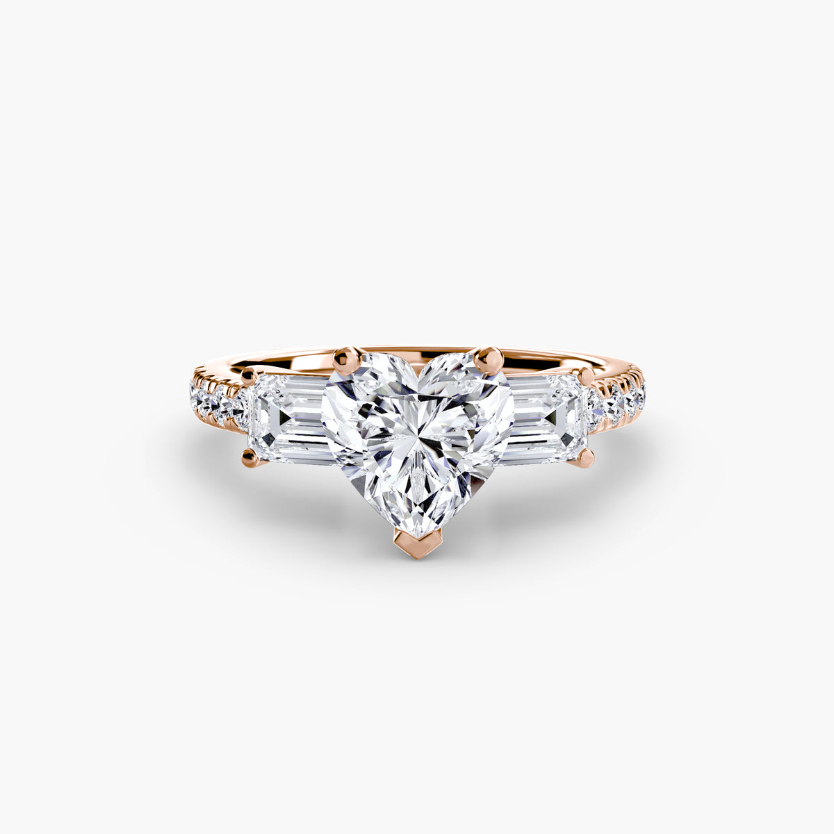 Three-Stone Ring with Pavé Band 4 – Ringfassung / Ring setting