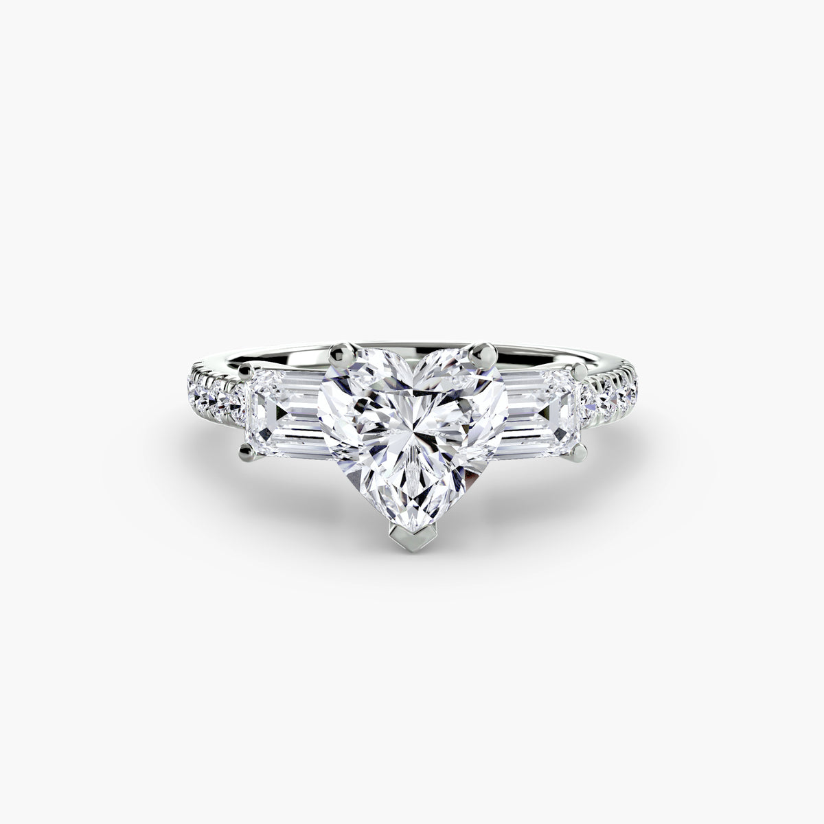 Three-Stone Ring with Pavé Band 4 – Ringfassung / Ring setting
