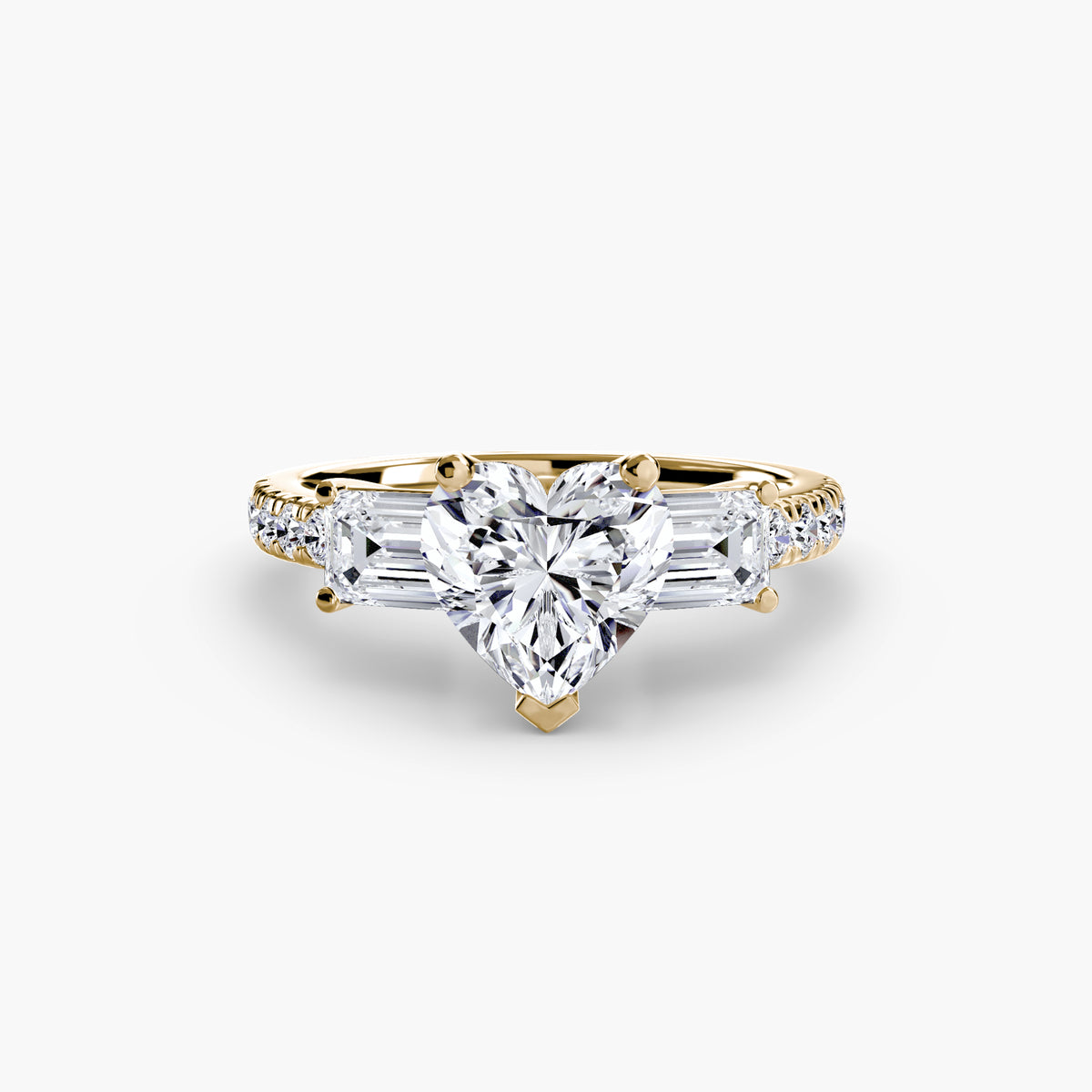 Three-Stone Ring with Pavé Band 4 – Ringfassung / Ring setting