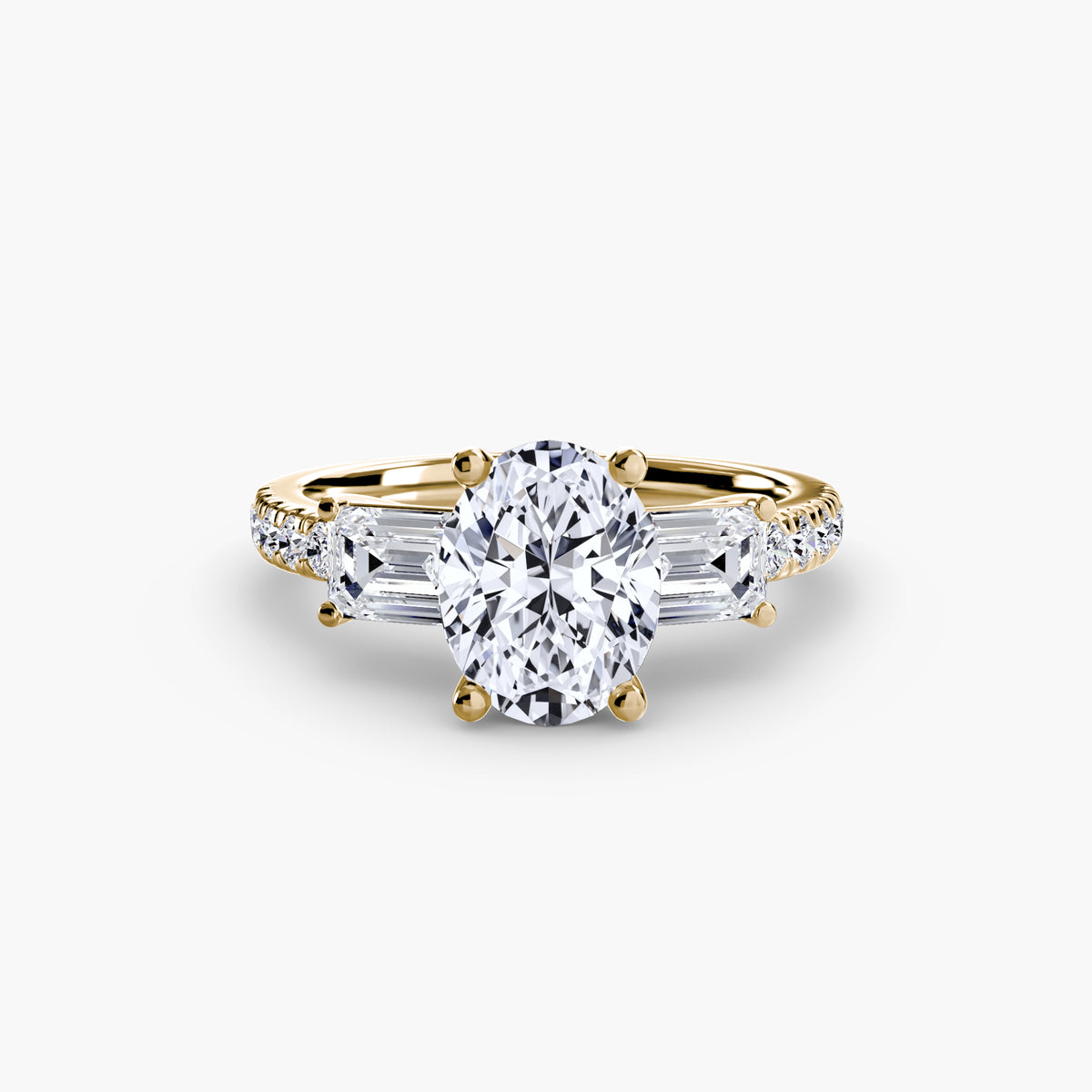 Three-Stone Ring with Pavé Band 4 – Ringfassung / Ring setting