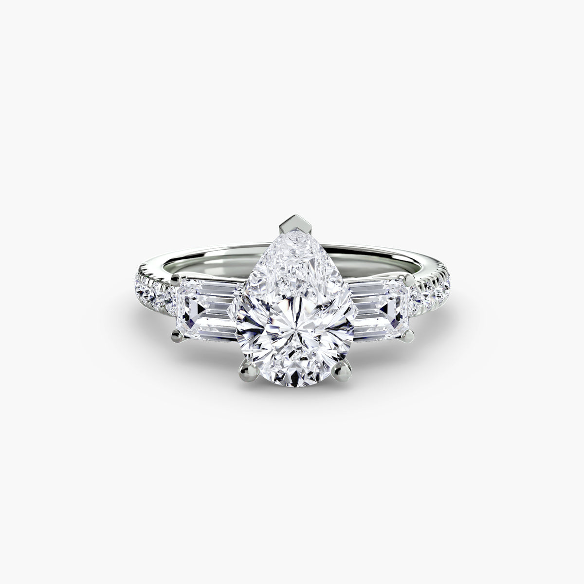 Three-Stone Ring with Pavé Band 4 – Ringfassung / Ring setting