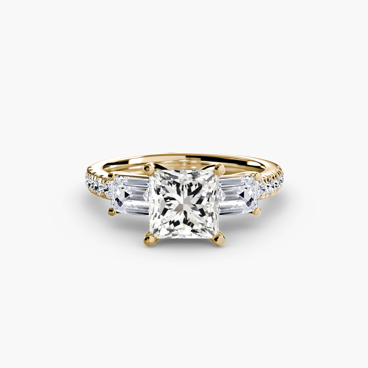 Three-Stone Ring with Pavé Band 4 – Ringfassung / Ring setting