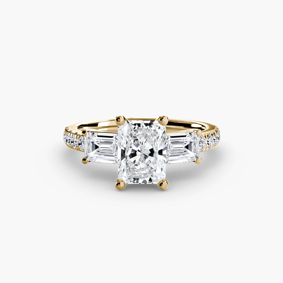 Three-Stone Ring with Pavé Band 4 – Ringfassung / Ring setting