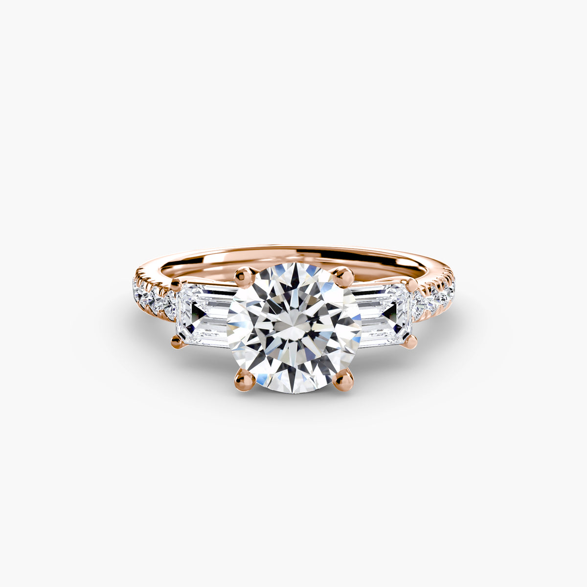 Three-Stone Ring with Pavé Band 4 – Ringfassung / Ring setting