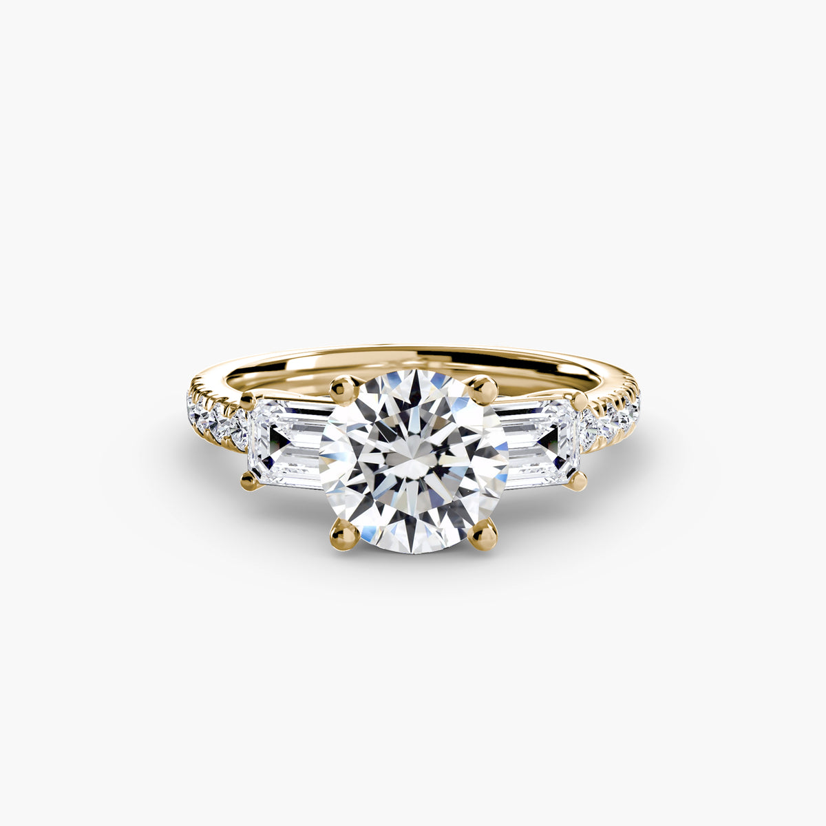 Three-Stone Ring with Pavé Band 4 – Ringfassung / Ring setting