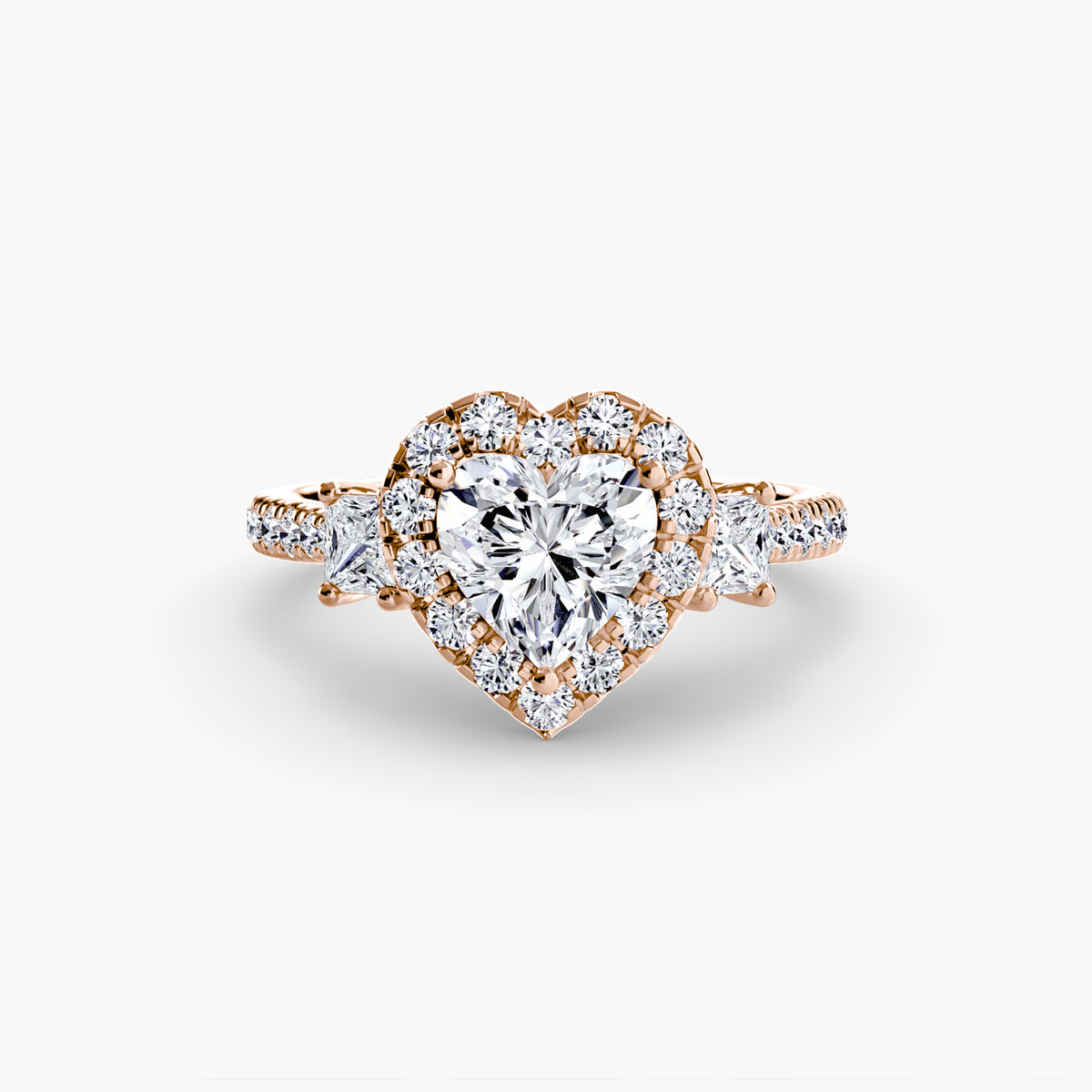 Three-Stone Ring with Halo 2 – Ringfassung / Ring setting