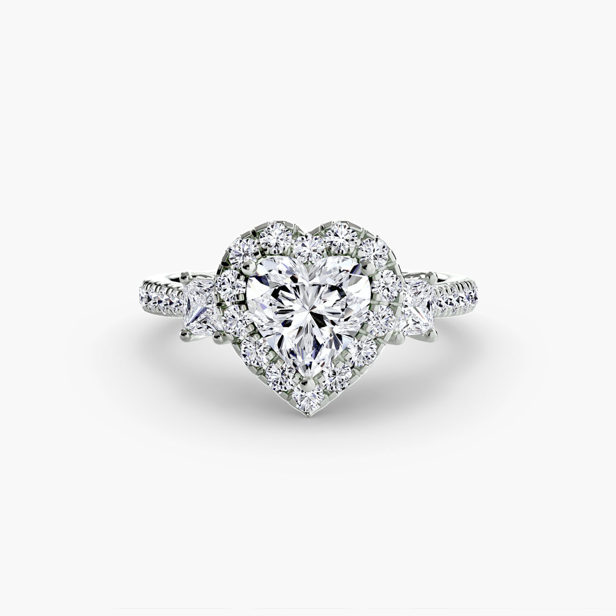 Three-Stone Ring with Halo 2 – Ringfassung / Ring setting