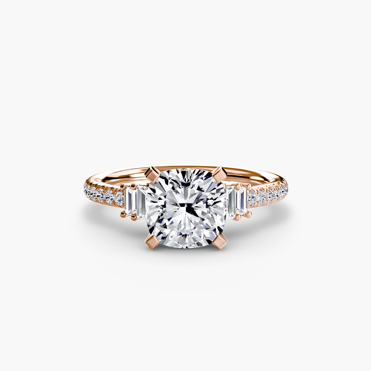 Solitaire with Pavé 4 – Ringfassung / Ring setting