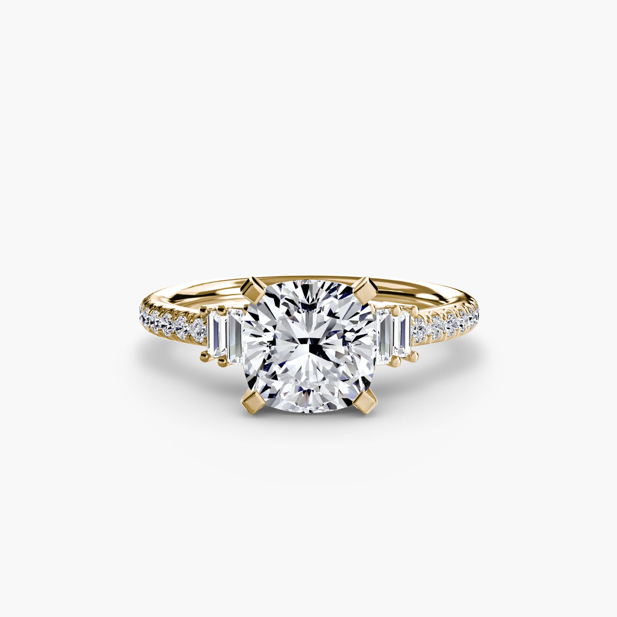 Solitaire with Pavé 4 – Ringfassung / Ring setting