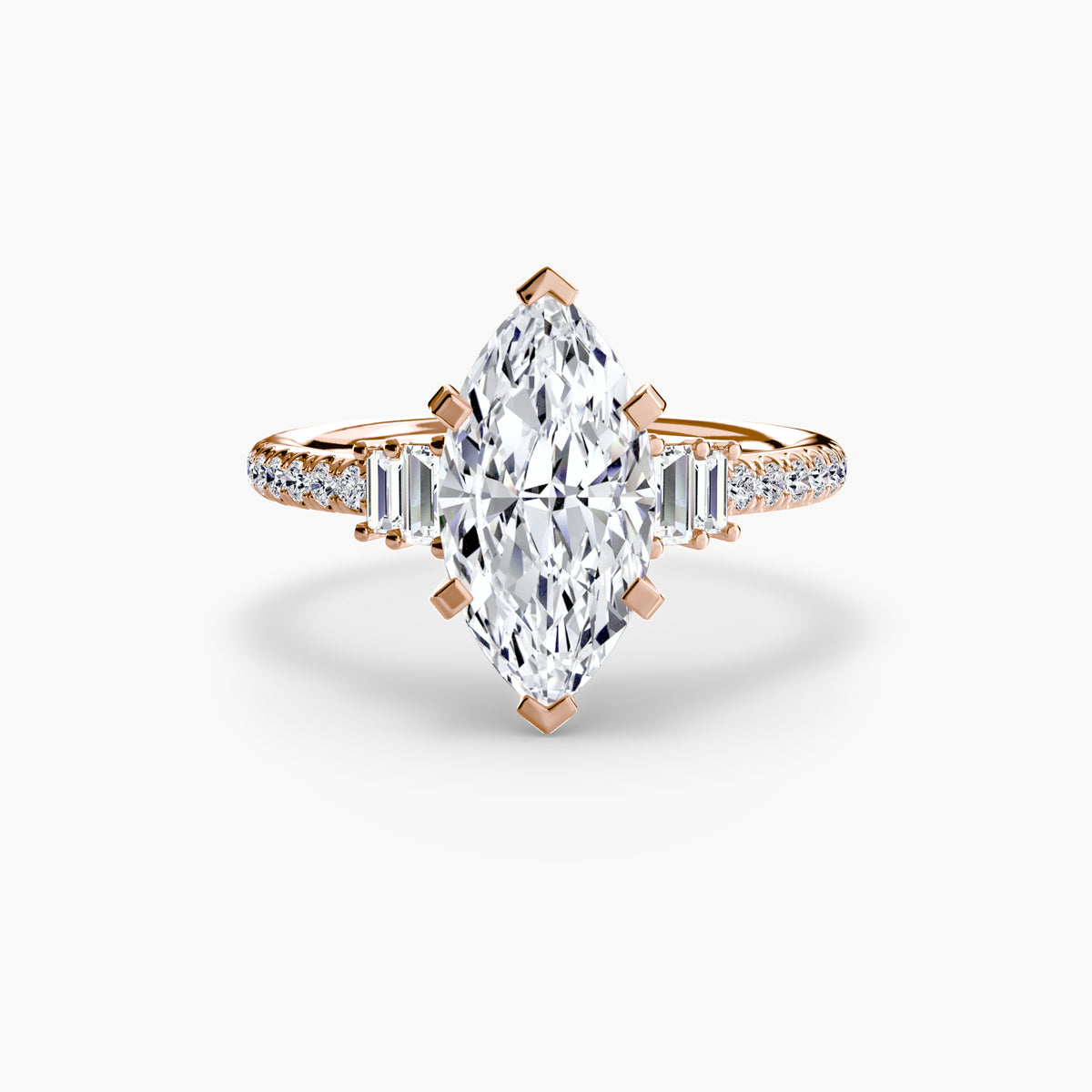 Solitaire with Pavé 4 – Ringfassung / Ring setting