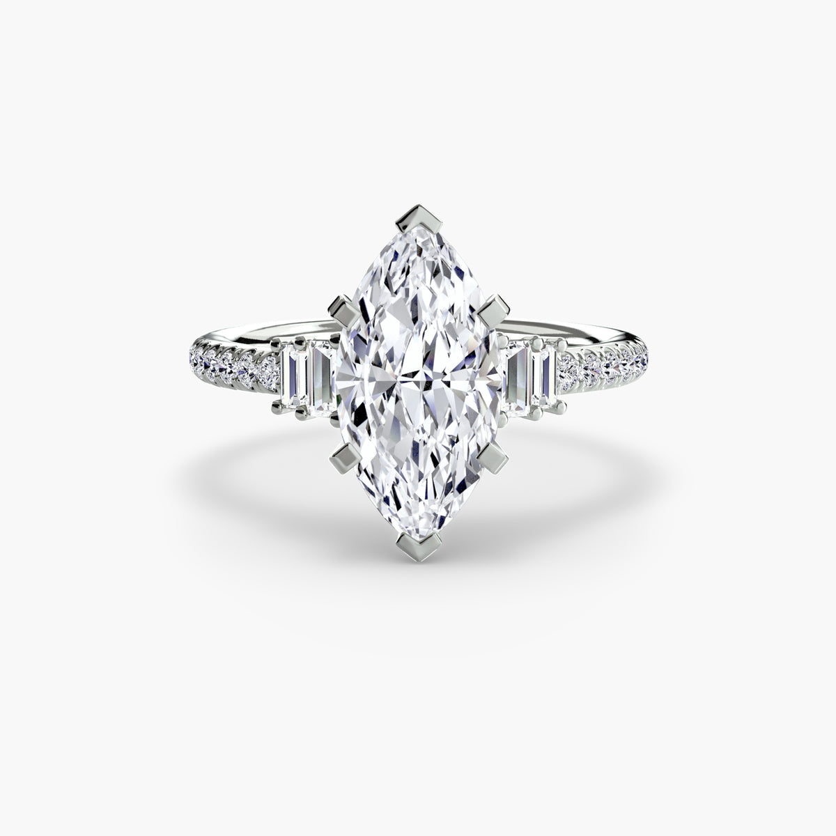 Solitaire with Pavé 4 – Ringfassung / Ring setting