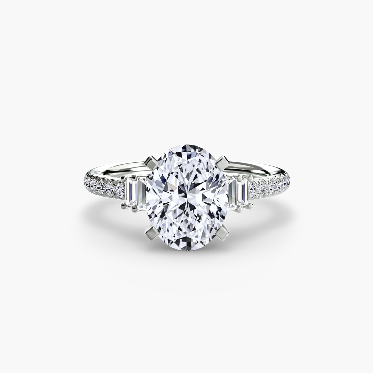 Solitaire with Pavé 4 – Ringfassung / Ring setting