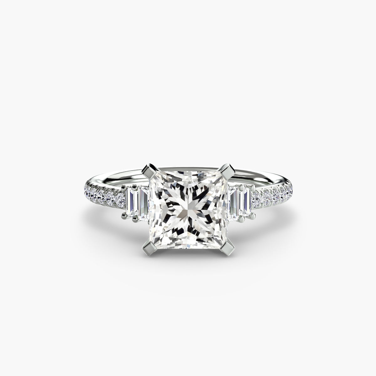 Solitaire with Pavé 4 – Ringfassung / Ring setting