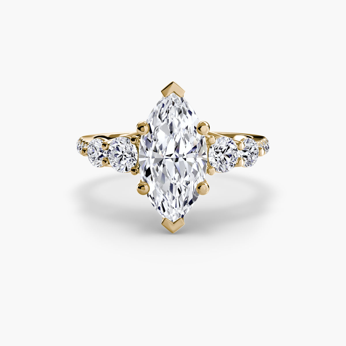 Five Stone Ring with Pavé Band – Ringfassung / Ring setting