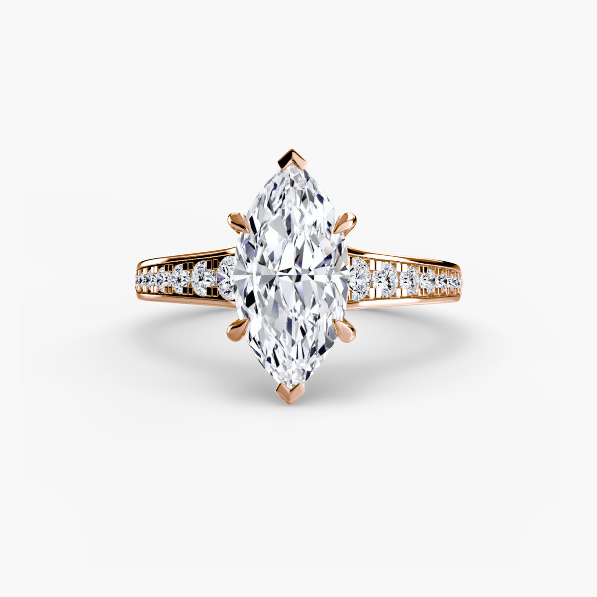 Solitaire with Pavé 7 – Ringfassung / Ring setting