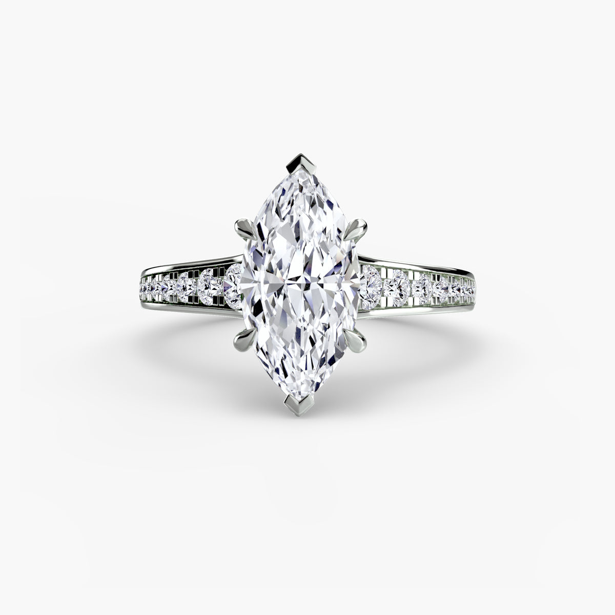 Solitaire with Pavé 7 – Ringfassung / Ring setting