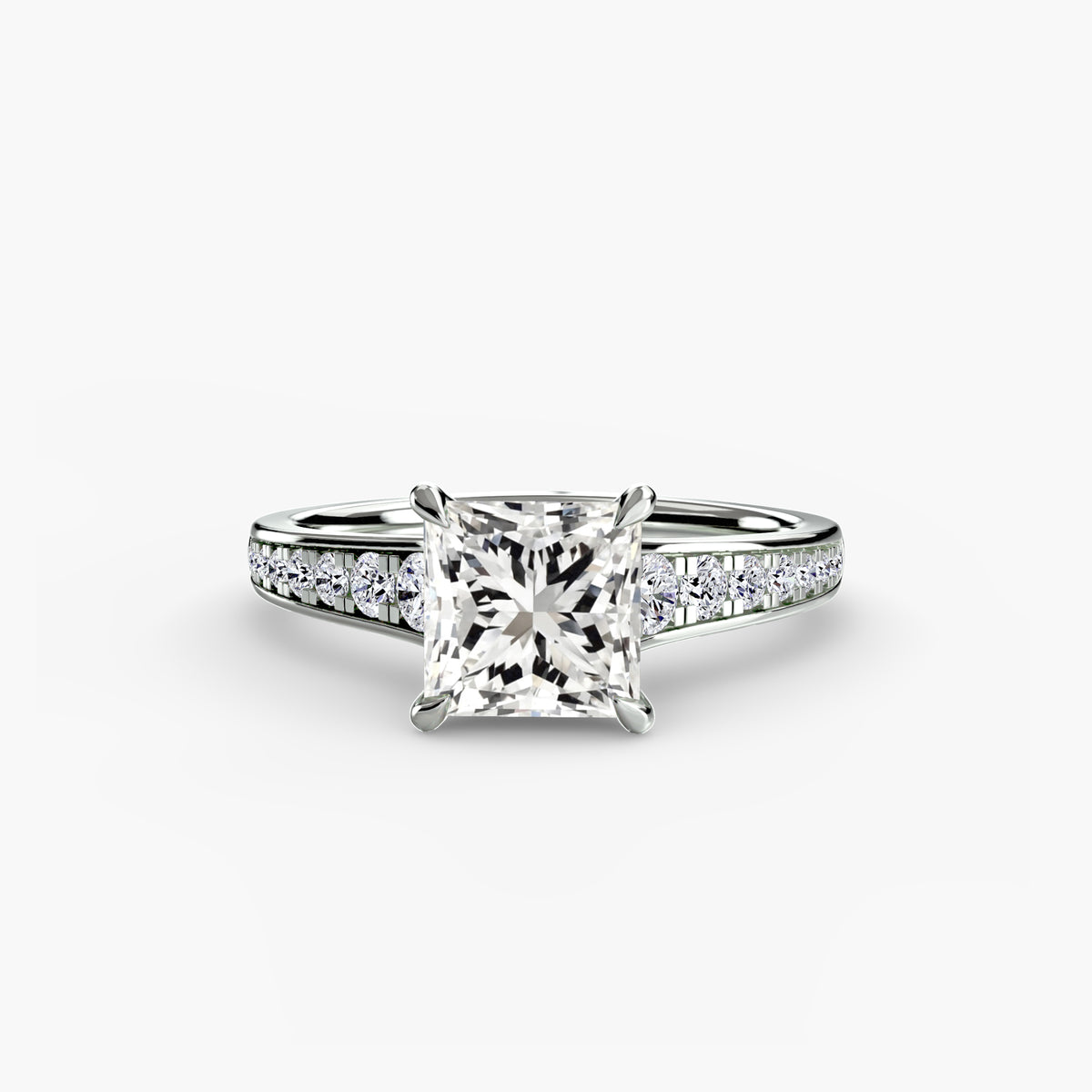Solitaire with Pavé 7 – Ringfassung / Ring setting