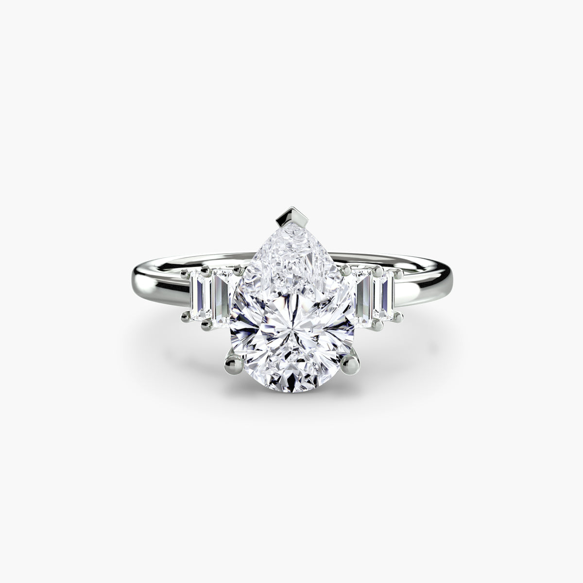 Baguette Accent Solitaire – Ringfassung / Ring setting