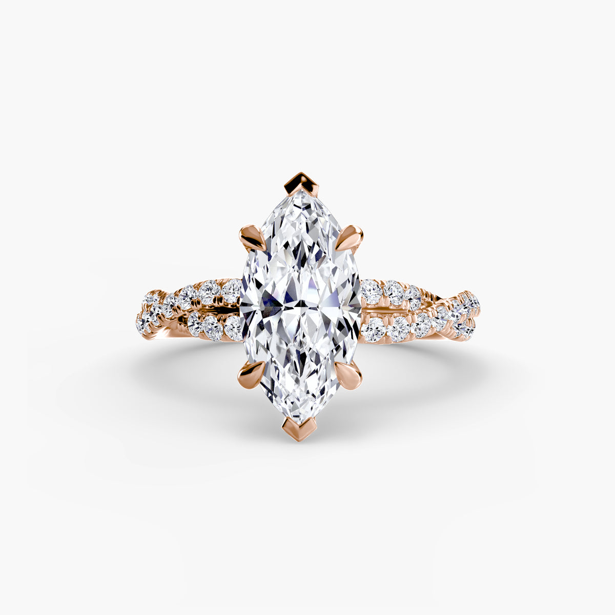 The Twisted Pavé Solitaire – Ringfassung / Ring setting