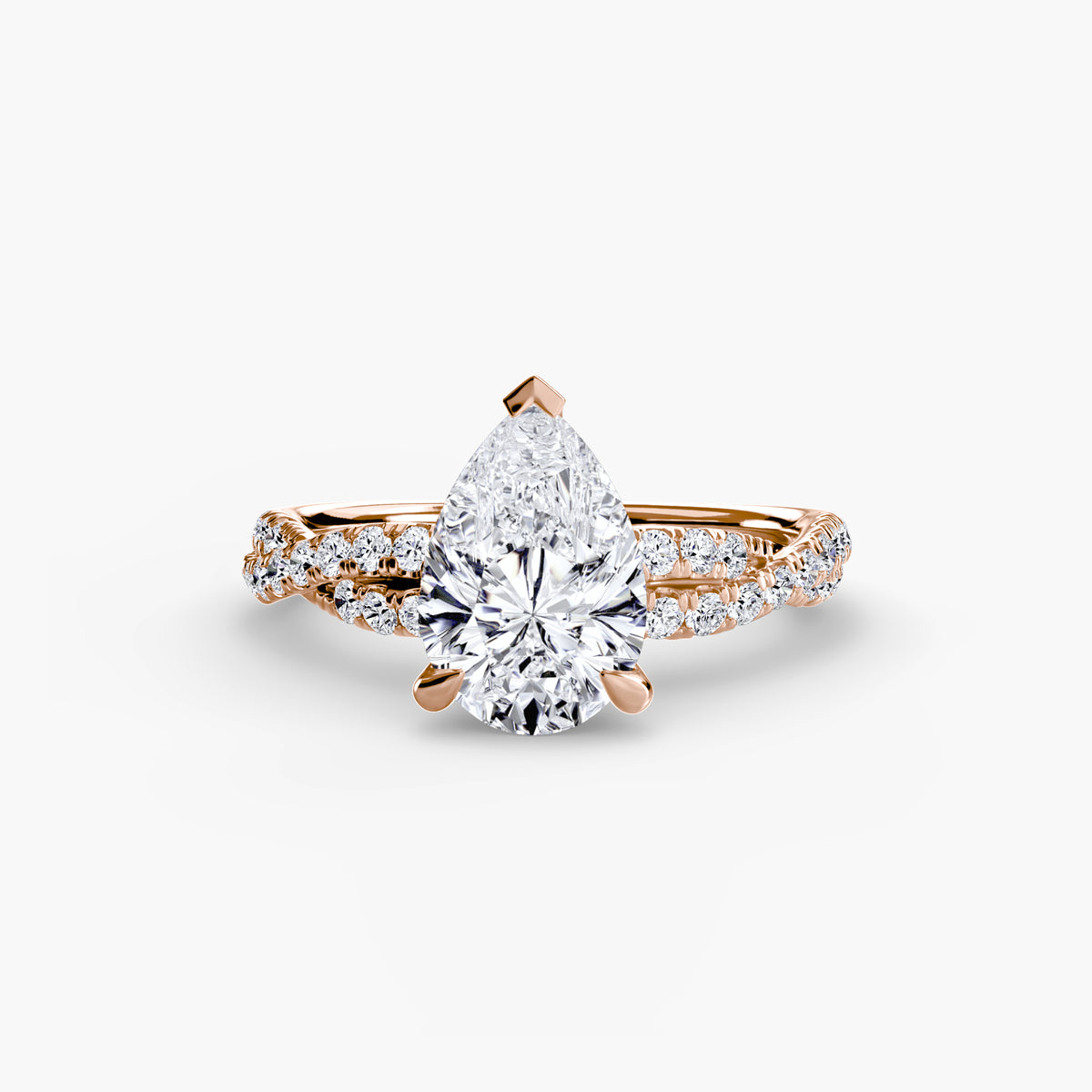 The Twisted Pavé Solitaire – Ringfassung / Ring setting