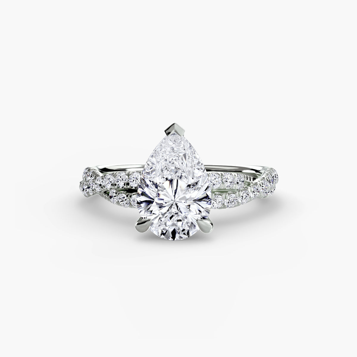 The Twisted Pavé Solitaire – Ringfassung / Ring setting