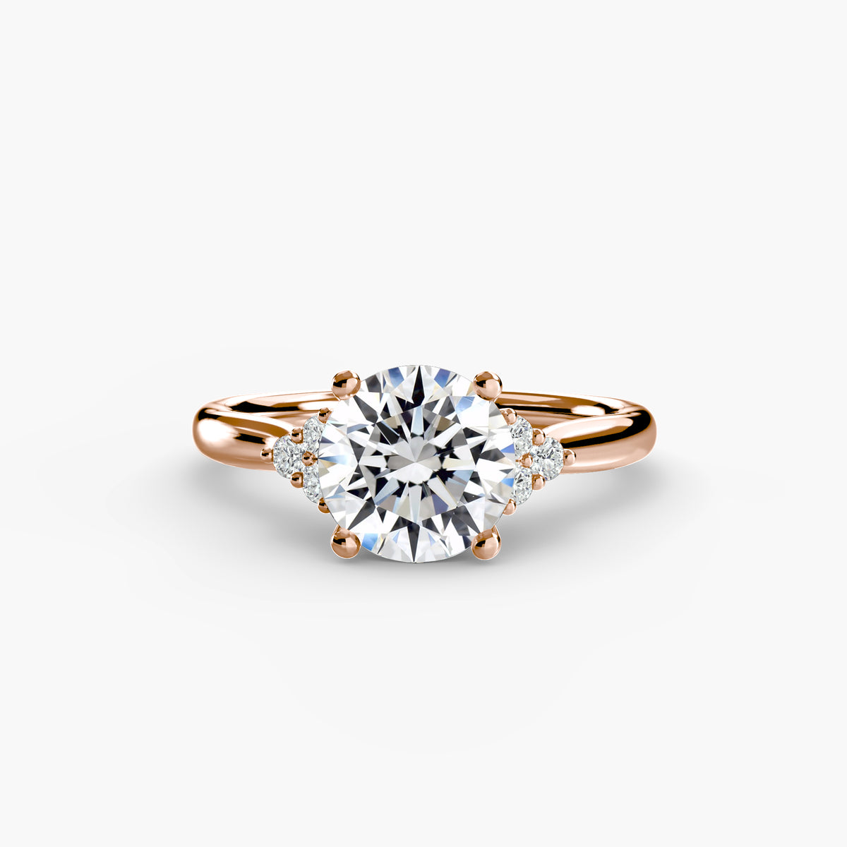 Solitaire with Cluster Shoulders – Ringfassung / Ring setting