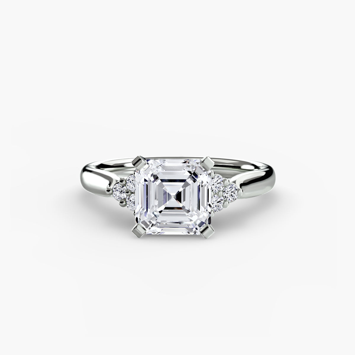 Solitaire with Cluster Shoulders 2 – Ringfassung / Ring setting