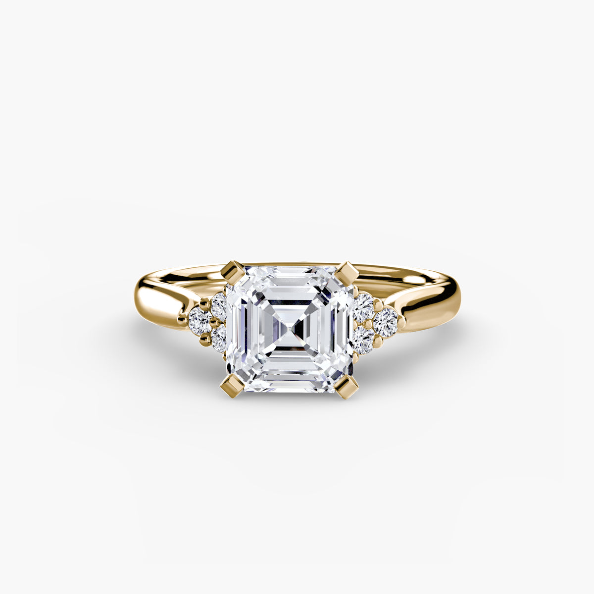 Solitaire with Cluster Shoulders 2 – Ringfassung / Ring setting
