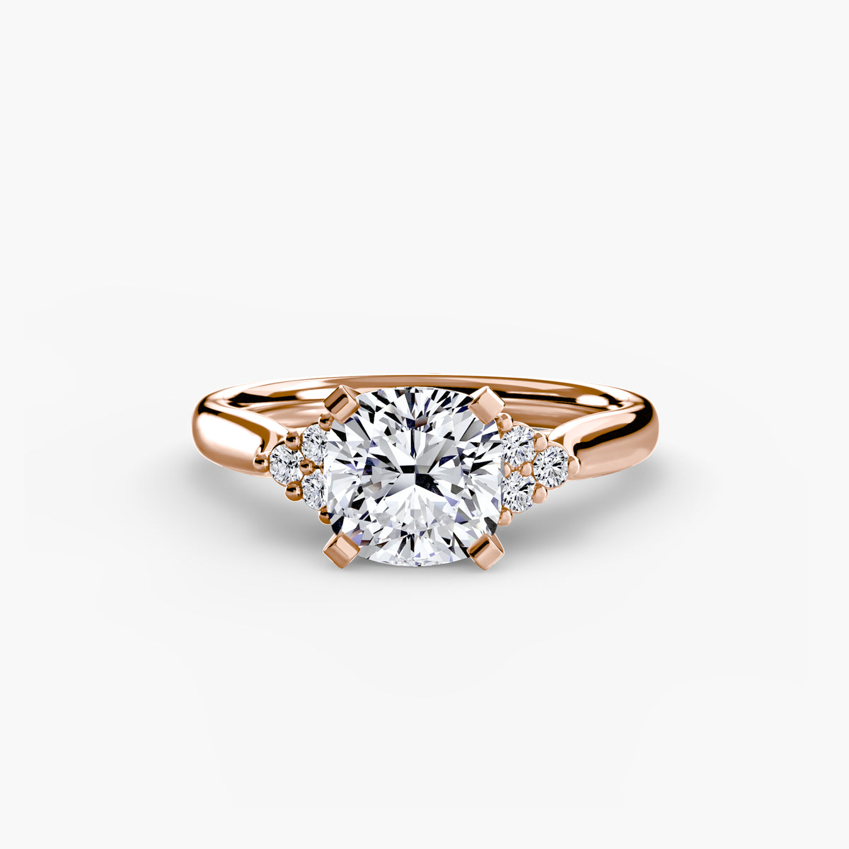 Solitaire with Cluster Shoulders 2 – Ringfassung / Ring setting