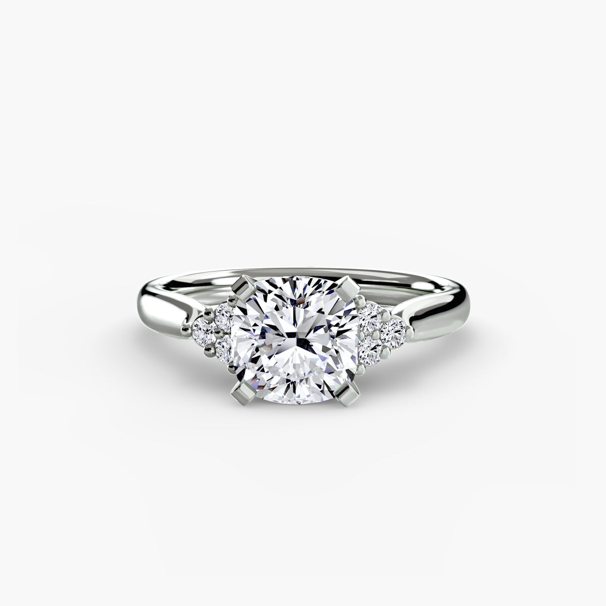 Solitaire with Cluster Shoulders 2 – Ringfassung / Ring setting