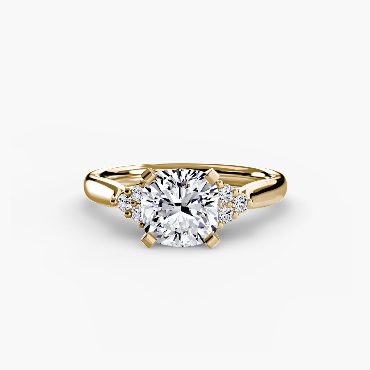 Solitaire with Cluster Shoulders 2 – Ringfassung / Ring setting
