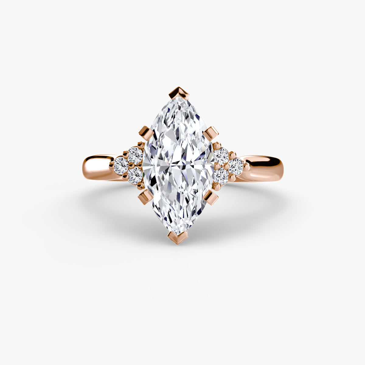Solitaire with Cluster Shoulders 2 – Ringfassung / Ring setting